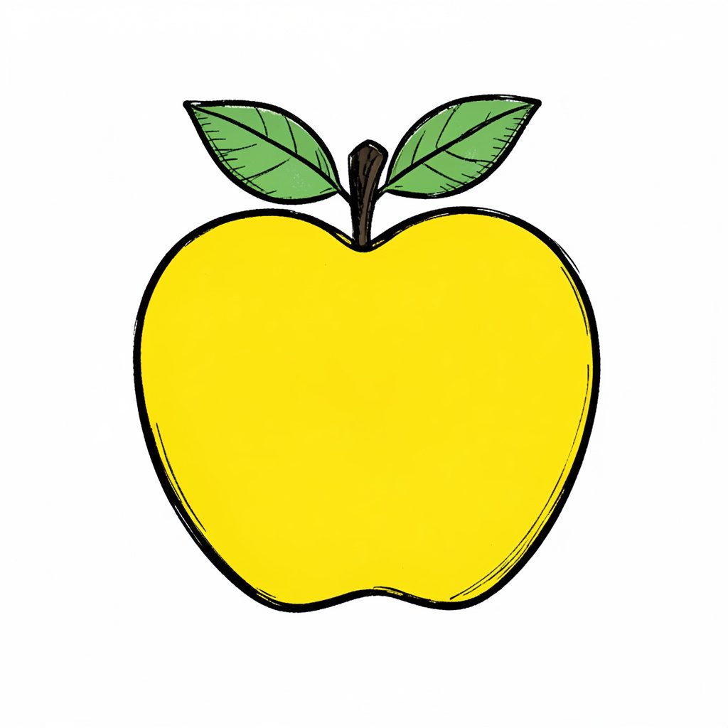 Apple icon in flat colorful badge style against dark background